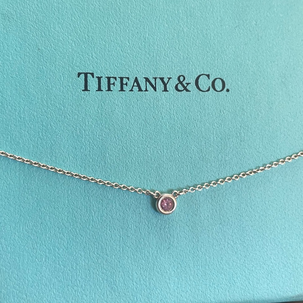 Tiffany & Co. Pink Sapphire necklace✨Original box, pouch, gift bag & ribbon!✨
